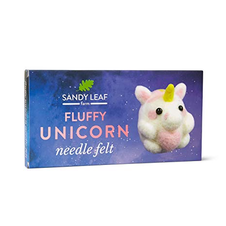 Fluffy Unicorn Needle Felt Kit - Includes Everything You Need to Make Your Own Fluffy Unicorn - Perfect for Beginners