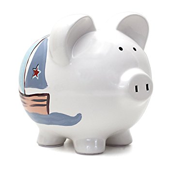 Child to Cherish Ceramic Piggy Bank for Boys, Nautical