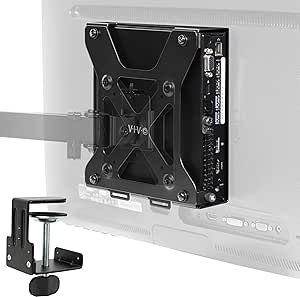 VIVO Behind Monitor VESA Mount Designed for Dell OptiPlex Micro CPU, Monitor Arm Computer Holder, Concealed Back of Screen Mount with Desk Clamp Option, Black, Mount-DLMM1