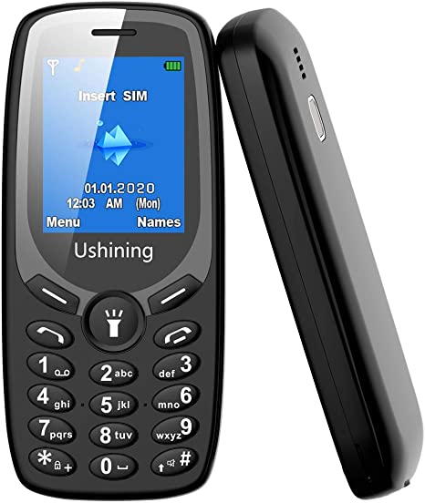 Ushining 3G Basic Cell Phone Dual SIM Card Big Icon Unlocked Feature Phone with LED Torch Easy to Use Mobile Phone (AT&T/T-Mobile/MetroPCS/Cricket)