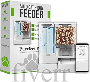 Automatic Cat Food Dispenser for Dogs and Cats, Self-Cleaning, Potassium Phosphate