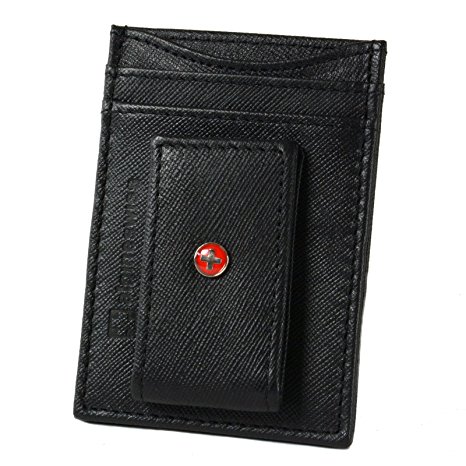 Alpine Swiss Mens Wallet Leather Money Clip Thin Slim Front Pocket Wallet