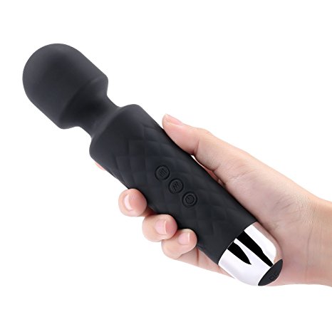 James Love Handheld Wand Massager, 8 Powerful Speeds & 20 Pulsating Patterns Body Massager for Muscle Aches and Sports Recovery, 100% Waterproof USB Rechargeable Portable Massage Wand (Black)