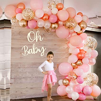 Ubrand Pink Balloon Arch Garland Kit Rose Gold Baby Shower Girl Party For Girl Decorations Birthday