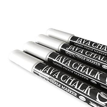 White Chalk Markers | 4-Pack | 3mm Super Fine Reversible Tip | For Kid Crafts, Window Car Paint, Wedding Signs, Labels and Chalkboards