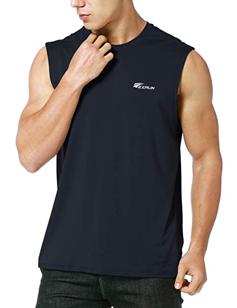 EZRUN Men's Performance Quick-Dry Sleeveless Shirt Workout Muscle Bodybuilding Tank Top