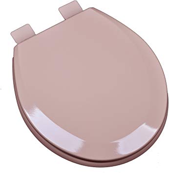 Bath Décor 1F1R5-20 Premium Molded Wood Round Toilet Seat with Adjustable Hinge & OSG, Venetian Pink