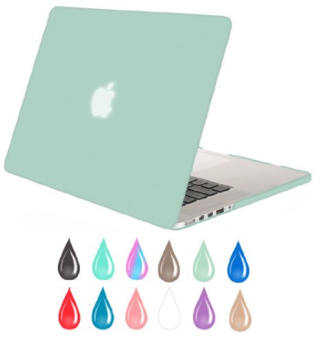Mosiso MacBook Pro 13 Retina Case (NO CD-ROM Drive), Soft-Touch Plastic Hard Case Cover for 13-inch MacBook Pro 13.3" with Retina Display A1502 / A1425 (NEWEST VERSION) with One Year Warranty (Green)