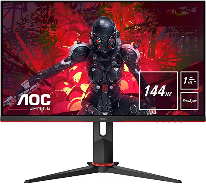 AOC Gaming 27G2 Moniteur de Gaming (FHD, HDMI, DisplayPort, Free-Sync, Temps de réponse 1 ms, 144 Hz, 1920 x 1080) Noir/Rouge 80 cm