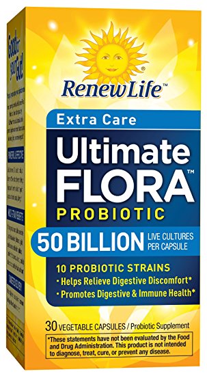 Renew Life Ultimate Flora Extra Care Probiotic 50 Billion (Formerly Critical Care), 30 Counts