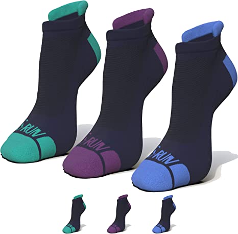 G-Run 3 Pack No Show Low Cut Blister Resistant Running Socks Moisture Wicking Sock Athletic For Men and Women
