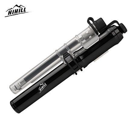 HiHiLL Mountain Bike Pump, Mini Bike Air Hand Pump with Tire Puncture Repair Kit, Stroller Tire Pump, 260 PSI for MTB, Bicycle, Kids