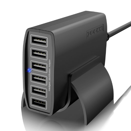 Zookki 6-Port Desktop Universal USB Charger - Black