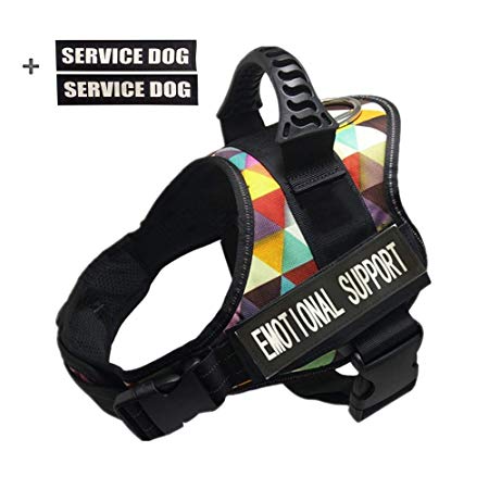 GOLDBELL Dog Vest Harness for Service Dogs, Soft Mesh Lining Padded Dog Training Vest with Reflective Patches for Small Medium to Large Dogs