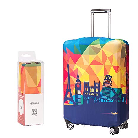 Washable Luggage Cover Travel Suitcase Protective Cover with Zipper Bling Bling Stars Suitcase Cover