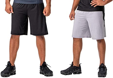 DEVOPS Men's 2 Pack Cool Chain 10-inch Loose-Fit Workout Training Shorts