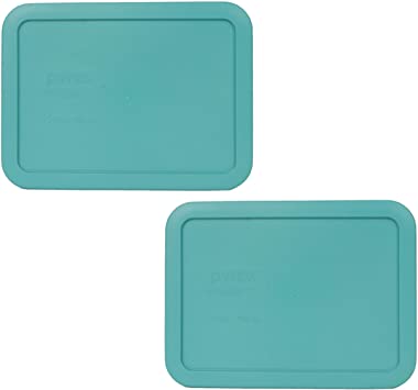 Pyrex 7210-PC 3 Cup Turquoise Rectangle Plastic Food Storage Lid - 2 Pack