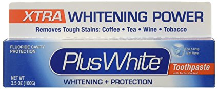 Plus White Whitening   Protection Toothpaste, Xtra Whitening Power Cool & Crisp Mint, 3.5 oz (Pack of 6)