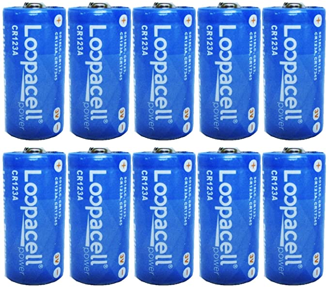 Loopacell CR123A 123 3V Lithium 10 Batteries