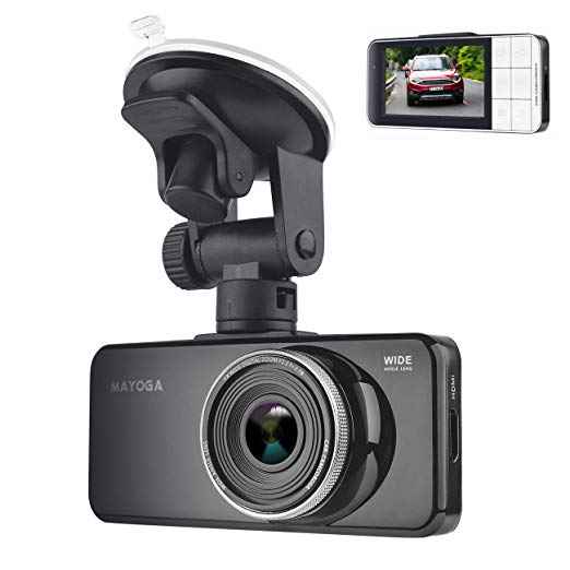 Car Dash Camera, MAYOGA Full HD 1080P Car Camera Dash Cam Video DVR Camcorder Dashboard Driving Recorder with 170° Wide Angle Lens/Night Vision/G-sensor/Parking Monitor/Loop Recording/Motion Detection