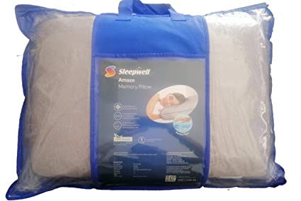 Sleepwell Amaze Moulded Memory Foam Pillow - Soft Release - No Neck Pain( Grey)