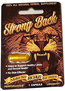 Strong Back Original Strongback 6 Capsules/Pill Blister Pack - All Natural Male Enhnacement Supplements Pills