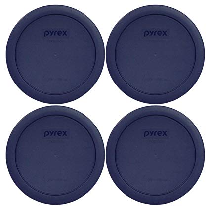 Pyrex 4 Cup Round Plastic Cover 4-Pack, Navy Blue (4)