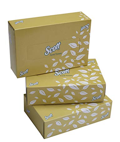 Kimberly-Clark Scott Facial Tissue, 60044 100 Pulls Per Box, 2 Ply, 4 Box Combo, 15.7 cm x 21cm