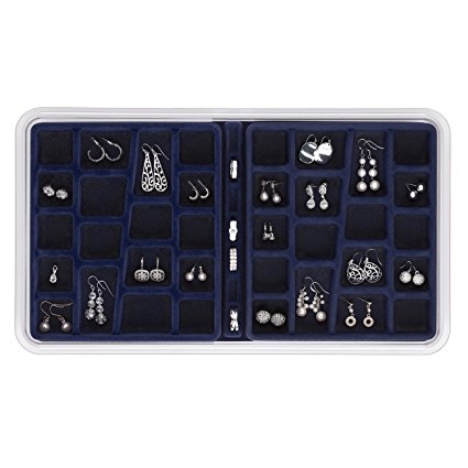 Neatnix Stax Jewelry Organizer Tray, 36 Compartments, Midnight Blue