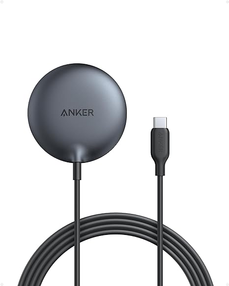 Anker MagGo Magnetic Wireless Charger (Pad), Qi2 Certified 15W Ultra-Fast MagSafe Compatible Wireless Charger, for iPhone 15/15 Plus/15 Pro/15 Pro Max/14/13/12 Series (Charger Not Included)