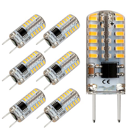 Reelco Mini G8 LED bulb Dimmable 2.5Watt Warm White 3000K 120V T4 G8 Base Bi-pin Xenon Replacement Light Bulb Under counter Lights Puck Lights Kitchen Light (6-pack)