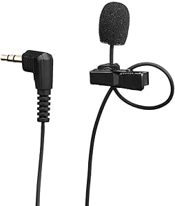 Joby Wavo Lav PRO Professional Lavalier Microphone Omnidirectional Wearable with Pro-Grade Miniature Capsule, for Cameras, Easy Clip-On System, Vlogging, Live Streaming, 2.5 m Long Cable, Black