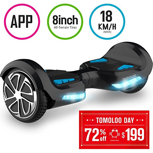 TOMOLOO Hoveroard with Bluetooth Speaker and Lights - Black Hover Board with App UL2272 Certified…