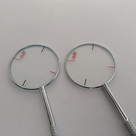 Earlywish 2pcs Cross Cylinder Lens Optical Tool Instruments for Optometrists (0.25 & 0.5)