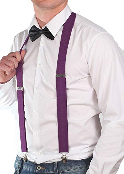 Suspenders Coloured Men Braces Unisex 80's Prom Wedding Fancy Dress Accessory