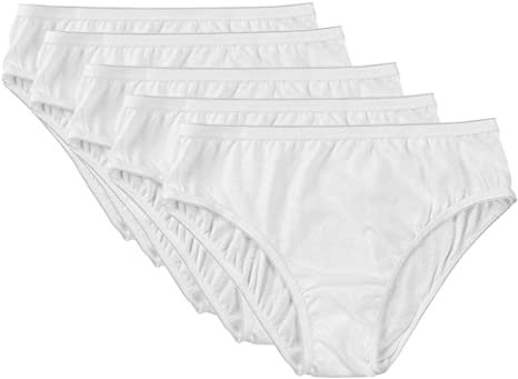 MISSEEU Travel Disposable Underwear Womens Panties 100% Cotton Also for Postpartum Maternity Spa and Hospital Stay 5PKS