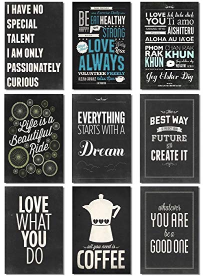 9Pcs x Poster Motivational Self Positive Life Is Like Quotes Inspirational Success Teamwork Focus I can Big Prints For School Education Office Home Room Wall Deco 47x31.5" (120x80cm) (37-45)