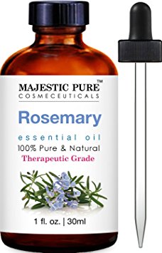 Majestic Pure Rosemary Essential Oil, Highest Quality with 30% 1,8-Cineole & 20% Camphor, 1 fl oz