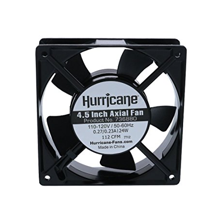 Hurricane 4.5-Inch Axial Fan for Greenhouses, 112CFM