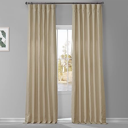 HPD Half Price Drapes French Linen Curtains for Room Decorations Light Filtering 50 X 96 (1 Panel), LN-XS1707-96, Walnut Beige