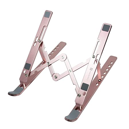 Portronics My Buddy K2 Portable Laptop Stand with 7 Adjustable Level, Ergonomic Design, Multifunctional for All Laptops(Pink)