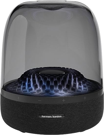 Harman Kardon Aura Studio 4 - Bluetooth Home Speaker - Superior Sound Performance - 5 Diamond-Effect Lighting Themes - Made with Recycled Materials (Black)