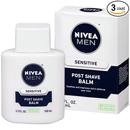 Nivea Men Sensitive Post Shave Balm 3.3 Fluid Ounce (Pack of 3)