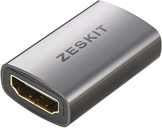 Zeskit HDMI Coupler V2 Aluminum Full Shielding 24K Gold Plated Connectors (Female to Female)