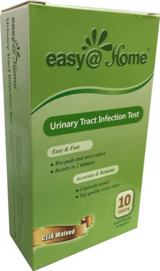 EasyHomeUTI-10P Urinary Tract Infection Test Strips UTI test strips  10 individually packed testsbox- FDA Approved for OTC USE Urinalysis Test to detect Leukocytes and Nitrite
