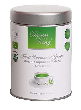 DOCTOR KING Finest Ceremonial Grade Organic Japanese Matcha Green Tea - Top Grade: Ceremonial Grade A - Net Wt. 30g (First Harvest Matcha)