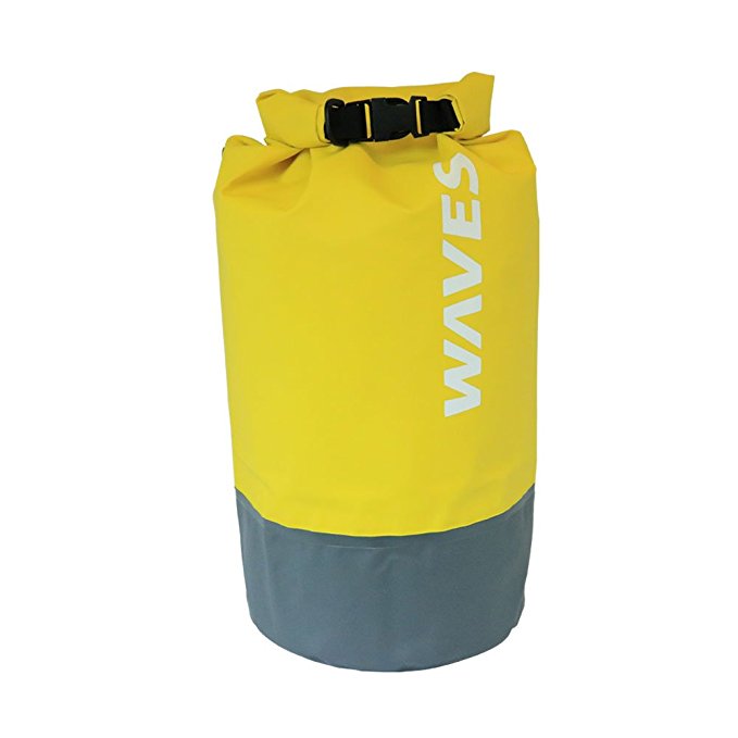 Waves Gear Waterproof Dry Bag with Adjustable Shoulder Strap and Side Handle
