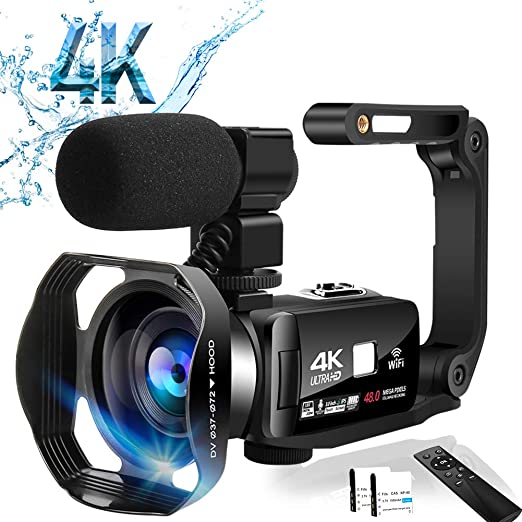 Video Camera Camcorder 4K Digital YouTube Vlogging Camera,48M 16X Digital Zoom Camcorder 3 in Touch Screen Camcorder with Microphone Handhold Stabilizer
