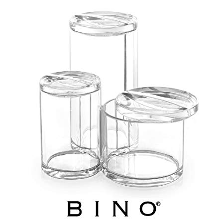 BINO 'The Trio' 3 Compartment Acrylic Makeup Accessory Organizer, Clear and Transparent Cosmetic Beauty Vanity Holder Storage