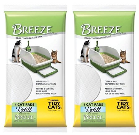 Breeze Tidy Cat Litter Pads 16.9"x11.4" - 2 pack of 4 pads